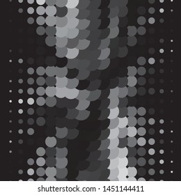 Monochrome geometric vector background. Abstract halftone illustration pattern. Vintage texture