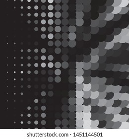 Monochrome geometric vector background. Abstract halftone illustration pattern. Vintage texture