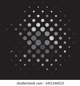 Monochrome geometric vector background. Abstract halftone illustration pattern. Vintage texture