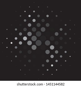 Monochrome geometric vector background. Abstract halftone illustration pattern. Vintage texture