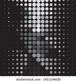 Monochrome geometric vector background. Abstract halftone illustration pattern. Vintage texture