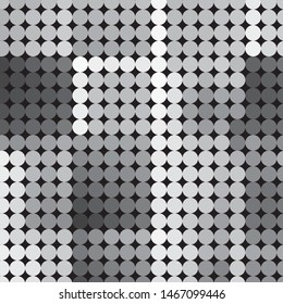 Monochrome geometric vector background. Abstract halftone illustration pattern. Vintage texture