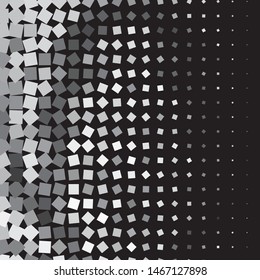 Monochrome geometric vector background. Abstract halftone illustration pattern. Vintage texture