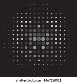 Monochrome geometric vector background. Abstract halftone illustration pattern. Vintage texture