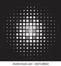 Monochrome geometric vector background. Abstract halftone illustration pattern. Vintage texture