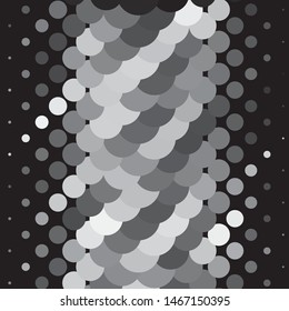 Monochrome geometric vector background. Abstract halftone illustration pattern. Vintage texture
