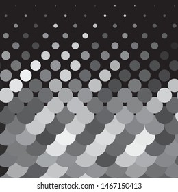 Monochrome geometric vector background. Abstract halftone illustration pattern. Vintage texture