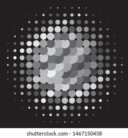 Monochrome geometric vector background. Abstract halftone illustration pattern. Vintage texture