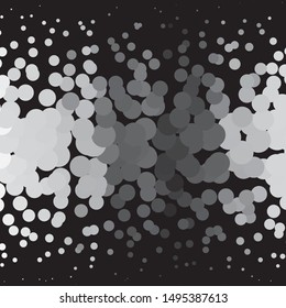 Monochrome geometric vector background. Abstract halftone illustration pattern. Vintage texture