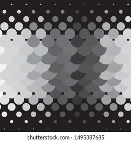 Monochrome geometric vector background. Abstract halftone illustration pattern. Vintage texture