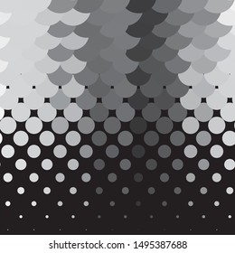 Monochrome geometric vector background. Abstract halftone illustration pattern. Vintage texture
