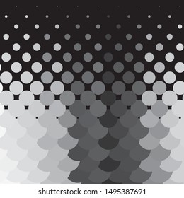 Monochrome geometric vector background. Abstract halftone illustration pattern. Vintage texture