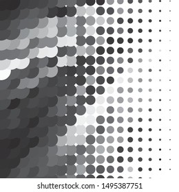 Monochrome geometric vector background. Abstract halftone illustration pattern. Vintage texture
