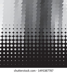 Monochrome geometric vector background. Abstract halftone illustration pattern. Vintage texture