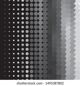Monochrome geometric vector background. Abstract halftone illustration pattern. Vintage texture