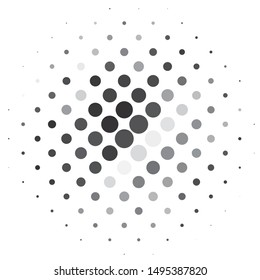 Monochrome geometric vector background. Abstract halftone illustration pattern. Vintage texture