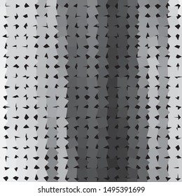 Monochrome geometric vector background. Abstract halftone illustration pattern. Vintage texture