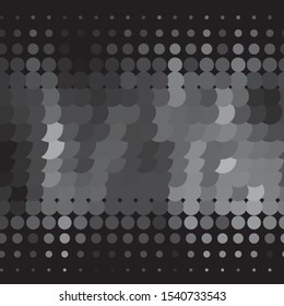 Monochrome geometric vector background. Abstract halftone illustration pattern. Vintage texture