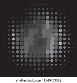 Monochrome geometric vector background. Abstract halftone illustration pattern. Vintage texture