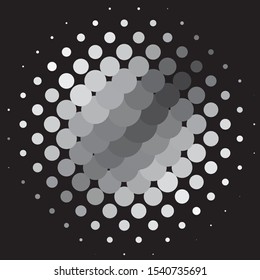 Monochrome geometric vector background. Abstract halftone illustration pattern. Vintage texture