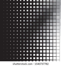 Monochrome geometric vector background. Abstract halftone illustration pattern. Vintage texture