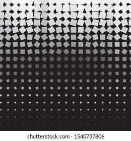 Monochrome geometric vector background. Abstract halftone illustration pattern. Vintage texture