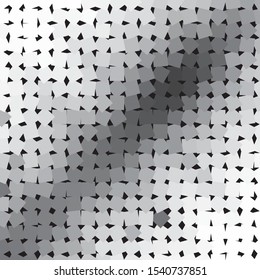 Monochrome geometric vector background. Abstract halftone illustration pattern. Vintage texture