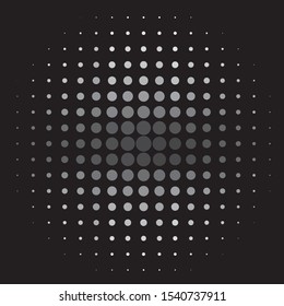 Monochrome geometric vector background. Abstract halftone illustration pattern. Vintage texture