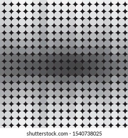 Monochrome geometric vector background. Abstract halftone illustration pattern. Vintage texture