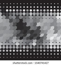Monochrome geometric vector background. Abstract halftone illustration pattern. Vintage texture