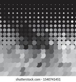 Monochrome geometric vector background. Abstract halftone illustration pattern. Vintage texture