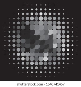 Monochrome geometric vector background. Abstract halftone illustration pattern. Vintage texture