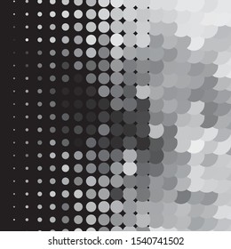 Monochrome geometric vector background. Abstract halftone illustration pattern. Vintage texture