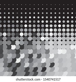 Monochrome geometric vector background. Abstract halftone illustration pattern. Vintage texture