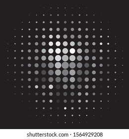 Monochrome geometric vector background. Abstract halftone illustration pattern. Vintage texture