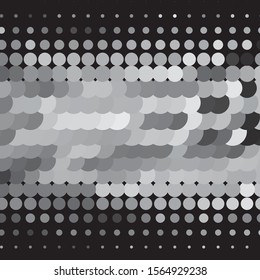 Monochrome geometric vector background. Abstract halftone illustration pattern. Vintage texture