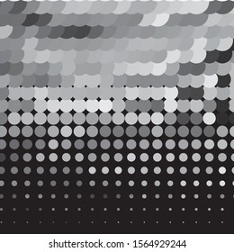 Monochrome geometric vector background. Abstract halftone illustration pattern. Vintage texture