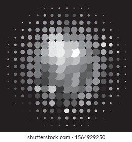 Monochrome geometric vector background. Abstract halftone illustration pattern. Vintage texture