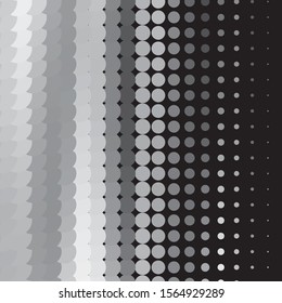 Monochrome geometric vector background. Abstract halftone illustration pattern. Vintage texture