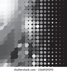 Monochrome geometric vector background. Abstract halftone illustration pattern. Vintage texture