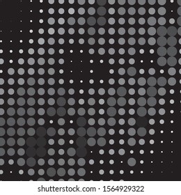 Monochrome geometric vector background. Abstract halftone illustration pattern. Vintage texture
