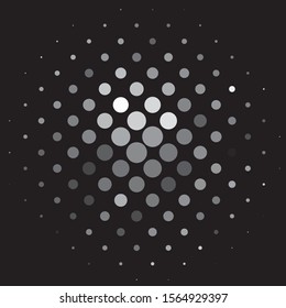 Monochrome geometric vector background. Abstract halftone illustration pattern. Vintage texture