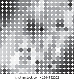 Monochrome geometric vector background. Abstract halftone illustration pattern. Vintage texture