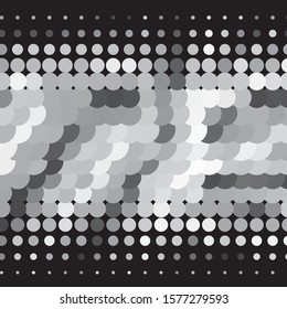 Monochrome geometric vector background. Abstract halftone illustration pattern. Vintage texture