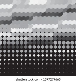 Monochrome geometric vector background. Abstract halftone illustration pattern. Vintage texture