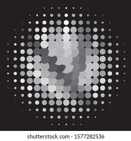 Monochrome geometric vector background. Abstract halftone illustration pattern. Vintage texture