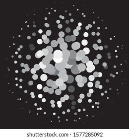 Monochrome geometric vector background. Abstract halftone illustration pattern. Vintage texture