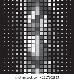 Monochrome geometric vector background. Abstract halftone illustration pattern. Vintage texture