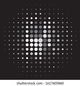 Monochrome geometric vector background. Abstract halftone illustration pattern. Vintage texture