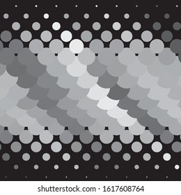 Monochrome geometric vector background. Abstract halftone illustration pattern. Vintage texture